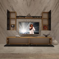 Decoraktiv Eko 5D Mdf Std Tv Ünitesi Tv Sehpası Pera - Siyah