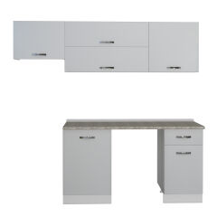 Decoraktiv Elite 220 MDF Hazır Mutfak Dolabı Buz Gri