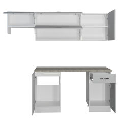 Decoraktiv Elite 220 MDF Hazır Mutfak Dolabı Buz Gri