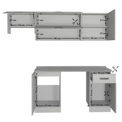 Decoraktiv Elite 220 MDF Hazır Mutfak Dolabı Buz Gri