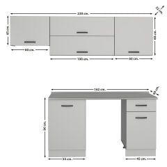 Decoraktiv Elite 220 MDF Hazır Mutfak Dolabı Kumtaşı