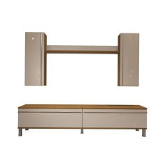 Decoraktiv Eko 5D Mdf Std Krom Ayaklı Tv Ünitesi Tv Sehpası Pera - Beyaz