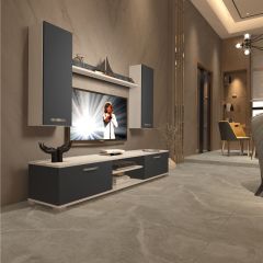Decoraktiv Eko 7 Mdf Dvd Tv Ünitesi Tv Sehpası Beyaz - Antrasit