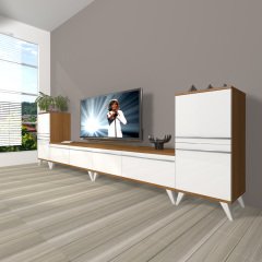 Decoraktiv Eko 9220T Mdf Retro Tv Ünitesi Tv Sehpası Ceviz - Beyaz