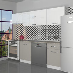 Decoraktiv Elite 220 MDF Hazır Mutfak Dolabı Kumtaşı - Beyaz