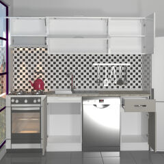 Decoraktiv Elite 220 MDF Hazır Mutfak Dolabı Kumtaşı - Beyaz