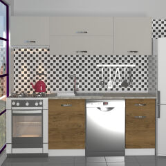 Decoraktiv Elite 220 MDF Hazır Mutfak Dolabı Pera - Kumtaşı