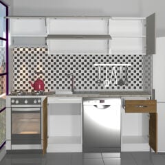 Decoraktiv Elite 220 MDF Hazır Mutfak Dolabı Pera - Kumtaşı