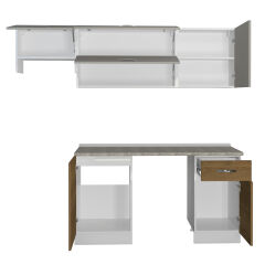 Decoraktiv Elite 220 MDF Hazır Mutfak Dolabı Pera - Kumtaşı