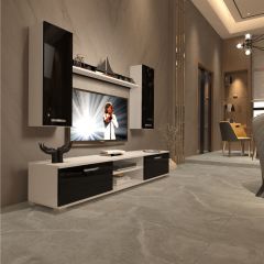 Decoraktiv Eko 7 Mdf Dvd Tv Ünitesi Tv Sehpası Beyaz - Siyah