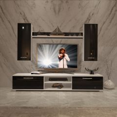 Decoraktiv Eko 7 Mdf Dvd Tv Ünitesi Tv Sehpası Beyaz - Siyah