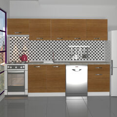 Decoraktiv Elite 280 MDF Hazır Mutfak Dolabı Ceviz