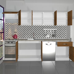 Decoraktiv Elite 280 MDF Hazır Mutfak Dolabı Ceviz