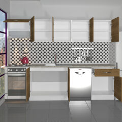 Decoraktiv Elite 280 MDF Hazır Mutfak Dolabı Pera