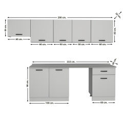 Decoraktiv Elite 280 MDF Hazır Mutfak Dolabı Pera
