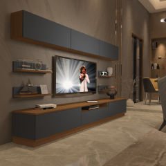 Decoraktiv Trendstyle 8YS Mdf Tv Ünitesi Tv Sehpası Ceviz - Antrasit