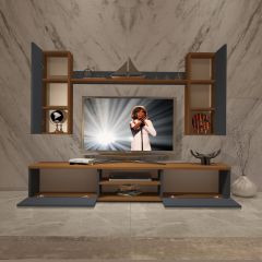 Decoraktiv Eko 7 Mdf Dvd Tv Ünitesi Tv Sehpası Ceviz - Antrasit