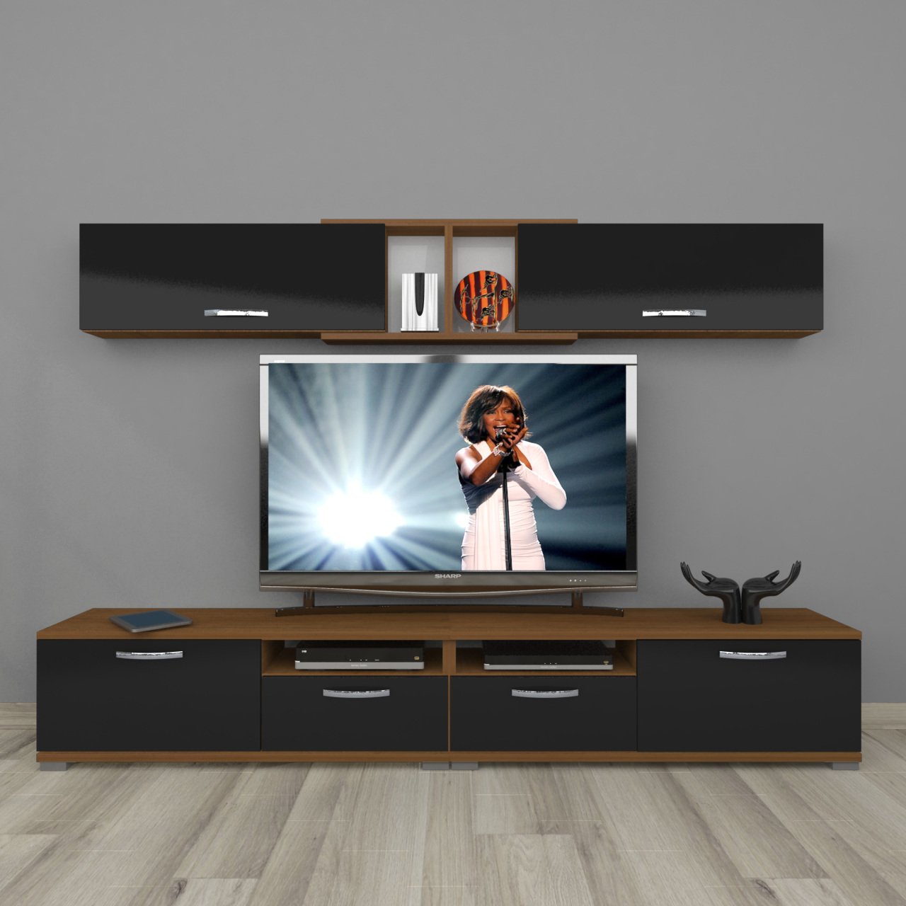 Decoraktiv Eko 5220 Slm Tv Ünitesi Tv Sehpası Ceviz - Siyah