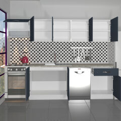 Decoraktiv Elite 280 MDF Hazır Mutfak Dolabı Antrasit