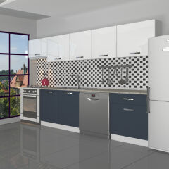 Decoraktiv Elite 280 MDF Hazır Mutfak Dolabı Antrasit - Beyaz