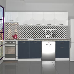 Decoraktiv Elite 280 MDF Hazır Mutfak Dolabı Antrasit - Beyaz