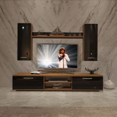 Decoraktiv Eko 7 Mdf Dvd Tv Ünitesi Tv Sehpası Ceviz - Siyah