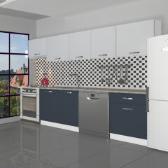 Decoraktiv Elite 280 MDF Hazır Mutfak Dolabı Antrasit - Buz Gri
