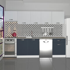 Decoraktiv Elite 280 MDF Hazır Mutfak Dolabı Antrasit - Buz Gri