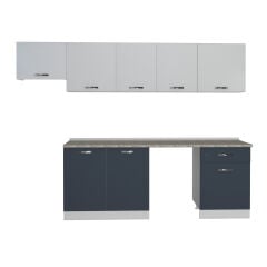 Decoraktiv Elite 280 MDF Hazır Mutfak Dolabı Antrasit - Buz Gri
