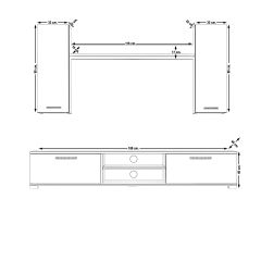 Decoraktiv Eko 7 Mdf Dvd Tv Ünitesi Tv Sehpası Parlak Beyaz