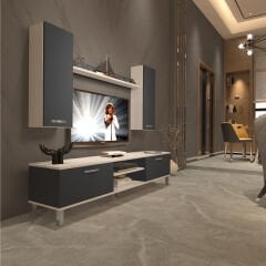 Decoraktiv Eko 7 Mdf Dvd Krom Ayaklı Tv Ünitesi Tv Sehpası
