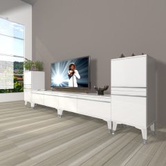 Decoraktiv Eko 9220T Mdf Silver Tv Ünitesi Tv Sehpası Parlak Beyaz