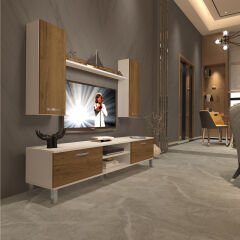 Decoraktiv Eko 7 Mdf Dvd Krom Ayaklı Tv Ünitesi Tv Sehpası