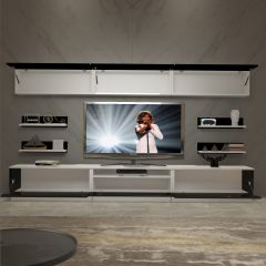 Decoraktiv Trendstyle 8Y Slm Tv Ünitesi Tv Sehpası Beyaz - Siyah