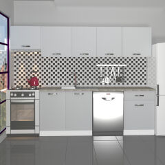 Decoraktiv Elite 280 MDF Hazır Mutfak Dolabı Buz Gri