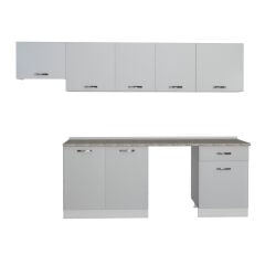 Decoraktiv Elite 280 MDF Hazır Mutfak Dolabı Buz Gri