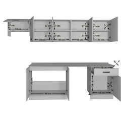 Decoraktiv Elite 280 MDF Hazır Mutfak Dolabı Buz Gri