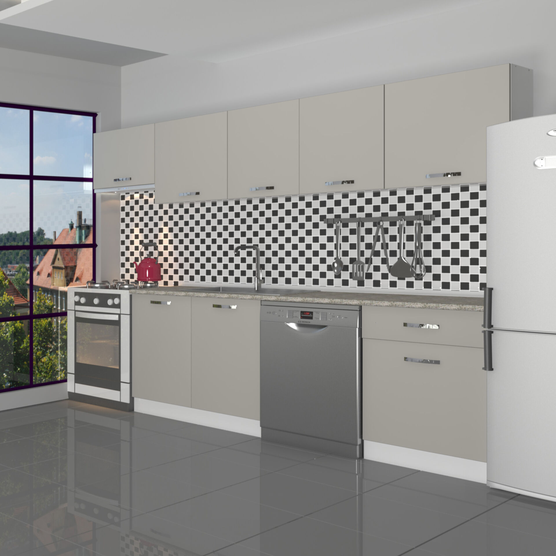 Decoraktiv Elite 280 MDF Hazır Mutfak Dolabı Kumtaşı