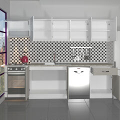 Decoraktiv Elite 280 MDF Hazır Mutfak Dolabı Kumtaşı - Beyaz