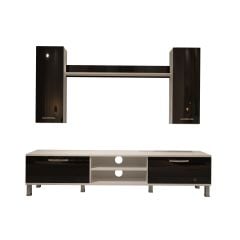 Decoraktiv Eko 7 Mdf Dvd Krom Ayaklı Tv Ünitesi Tv Sehpası Beyaz - Siyah