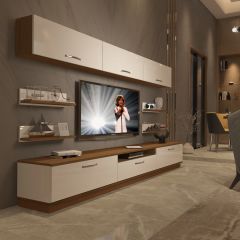 Decoraktiv Trendstyle 8Y Slm Tv Ünitesi Tv Sehpası Ceviz - Beyaz