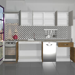Decoraktiv Elite 280 MDF Hazır Mutfak Dolabı Pera - Kumtaşı