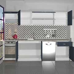 Decoraktiv Elite 280Y MDF Hazır Mutfak Dolabı Antrasit