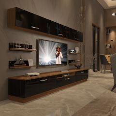 Decoraktiv Trendstyle 8Y Slm Tv Ünitesi Tv Sehpası Ceviz - Siyah