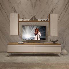 Decoraktiv Eko 7 Mdf Std Silver Tv Ünitesi Tv Sehpası Pera - Beyaz