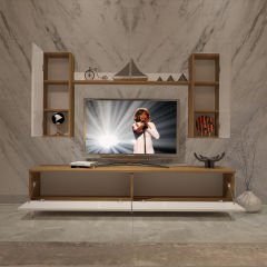 Decoraktiv Eko 7 Mdf Std Silver Tv Ünitesi Tv Sehpası Pera - Beyaz
