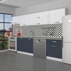 Decoraktiv Elite 280Y MDF Hazır Mutfak Dolabı Antrasit - Beyaz