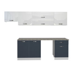 Decoraktiv Elite 280Y MDF Hazır Mutfak Dolabı Antrasit - Beyaz