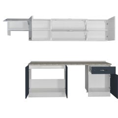Decoraktiv Elite 280Y MDF Hazır Mutfak Dolabı Antrasit - Beyaz