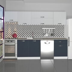 Decoraktiv Elite 280Y MDF Hazır Mutfak Dolabı Antrasit - Buz Gri
